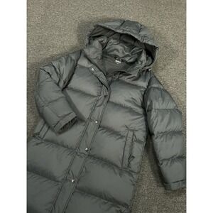 Quince Responsible Down Long Puffer Jacket Women's Small Black Full Zip Hooded